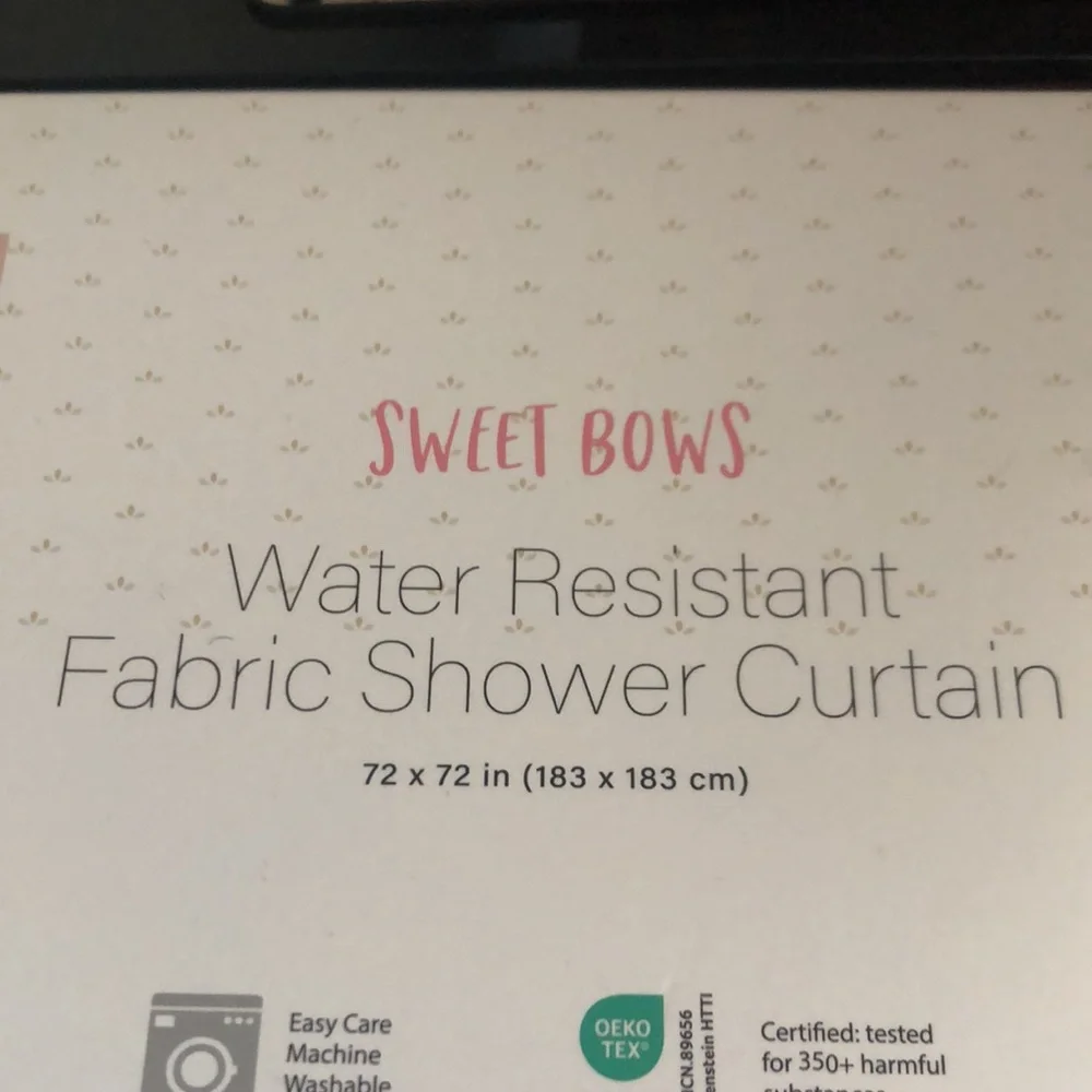 Sweet Bows Water Resistant Shower Curtain with Pink Bow Design